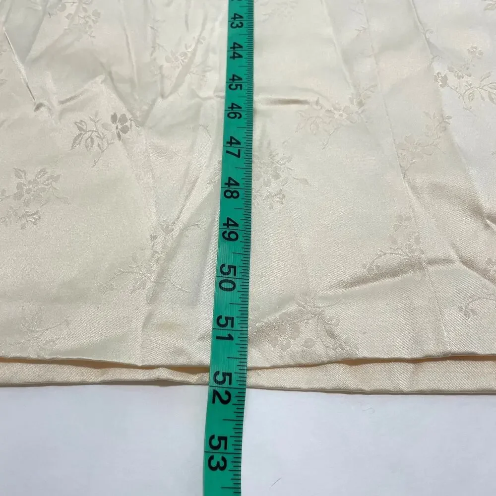 Vintage Oscar De La Renta Neiman Marcus Night Gown S Yellow Floral Satin Lace